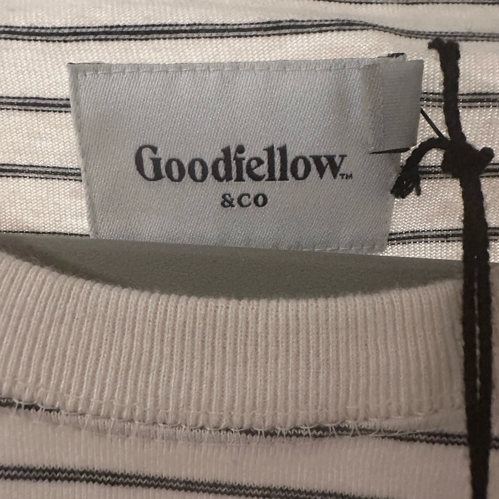 NWT Goodfellow & Co Men's Striped Long Sleeve Shirt - Black and White - Picture 2 of 6